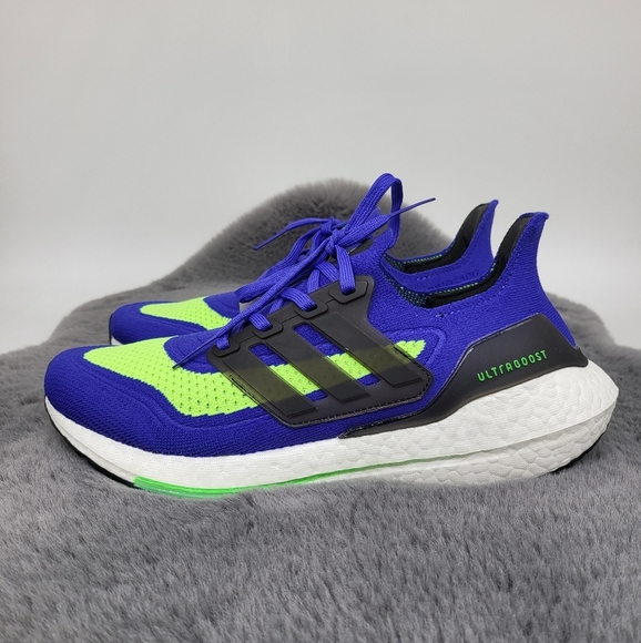 Adidas ULTRABOOST 21 'SONIC INK SCREAMING GREEN' Men's Shoes - Picture 2 of 8